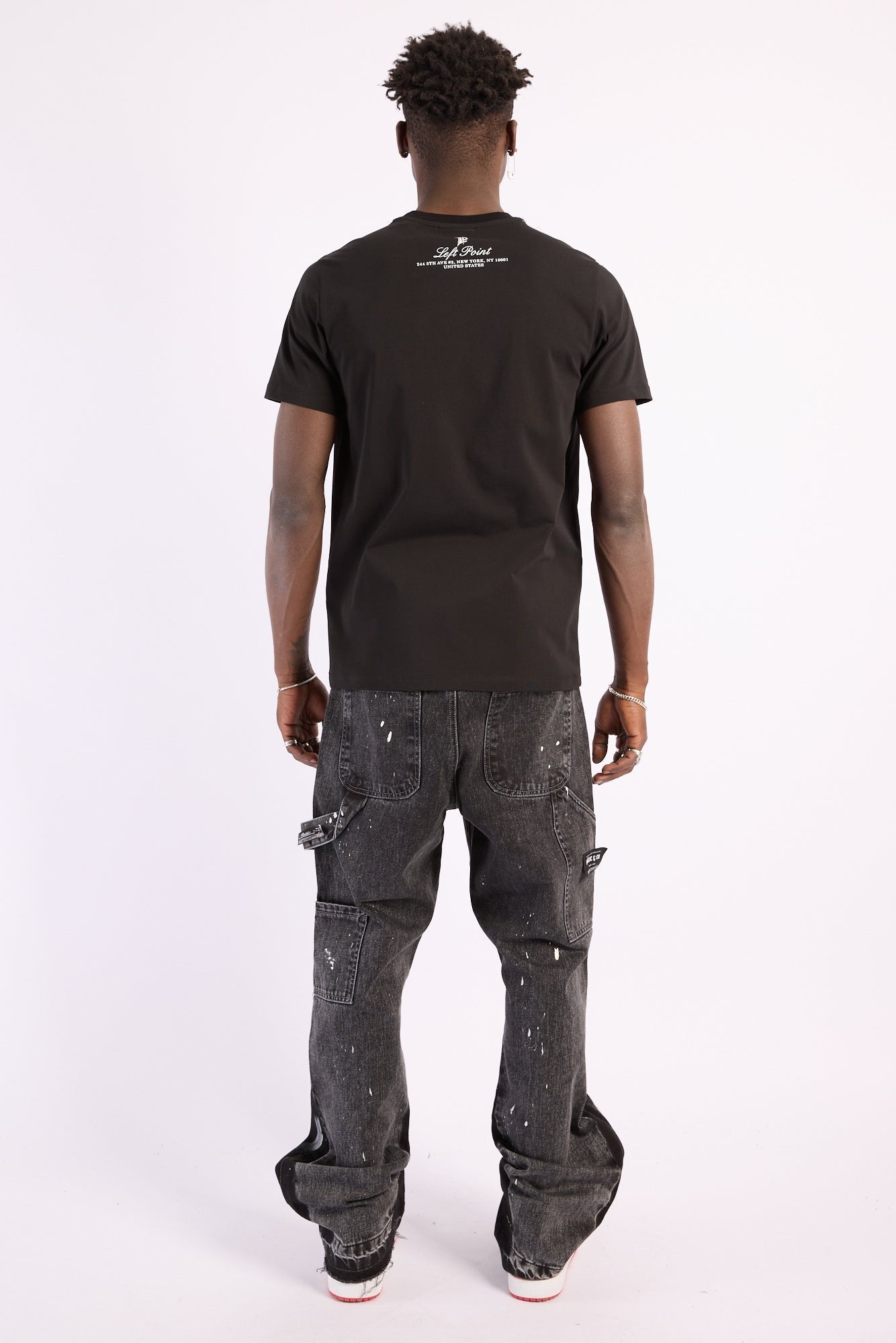 Camiseta Left Point Negra Pedrería Brillante Attract - Rey De La Calle