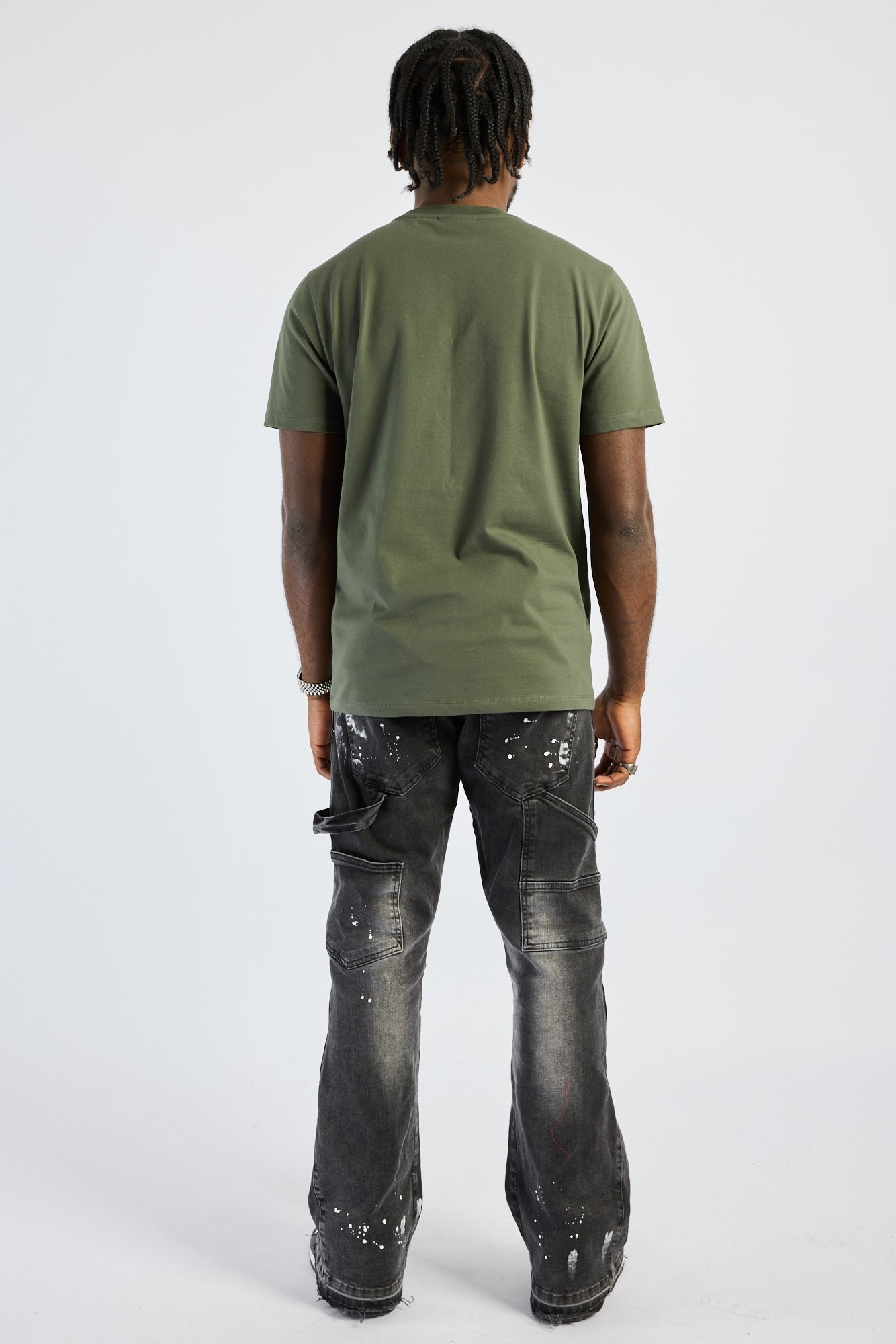 Camiseta Left Point Verde Pedrería Brillante Reloj - Rey De La Calle