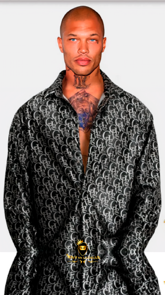 Camisa Avenue George V París Satin Negro Blanco - Rey De La Calle