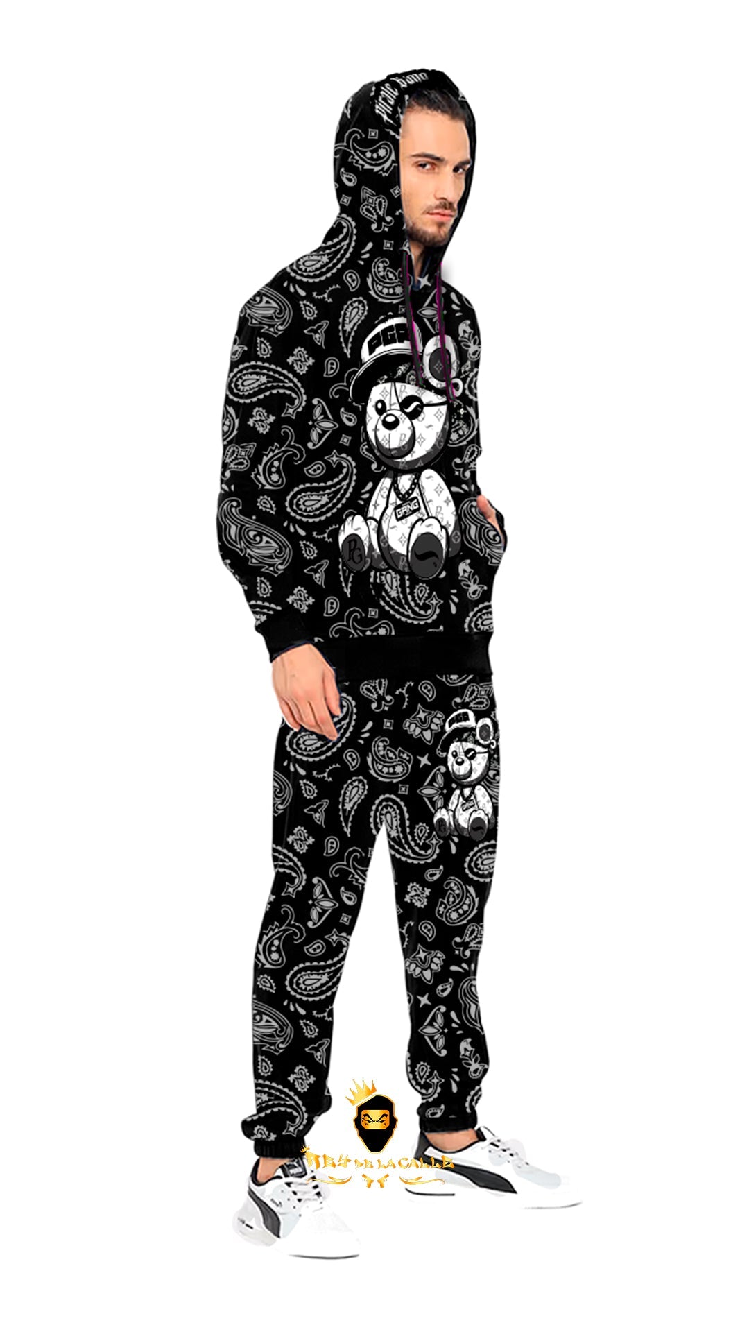 CONJUNTO PIRATE GANG PÀRIS CON OSITO, COLOR NEGRO DE BANDANA Rey De La Calle