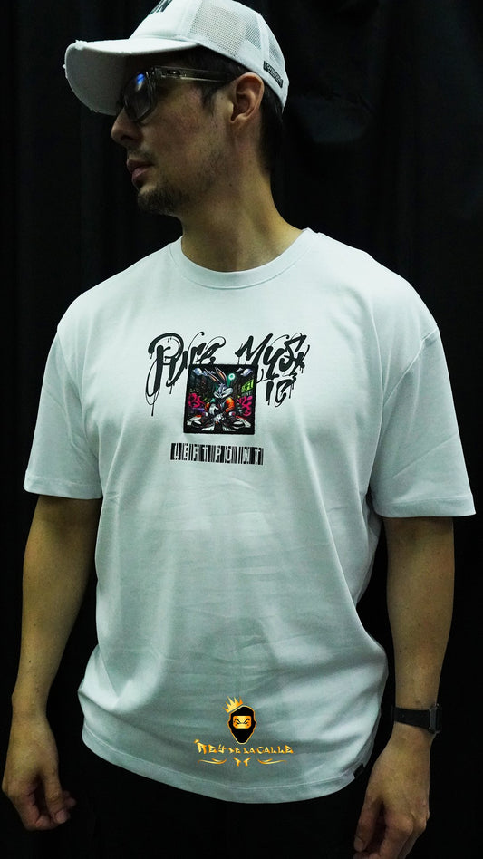 Camiseta Left Point Blanca Terciopelo y Pedrería Brillante We Believe The Future - Rey De La Calle