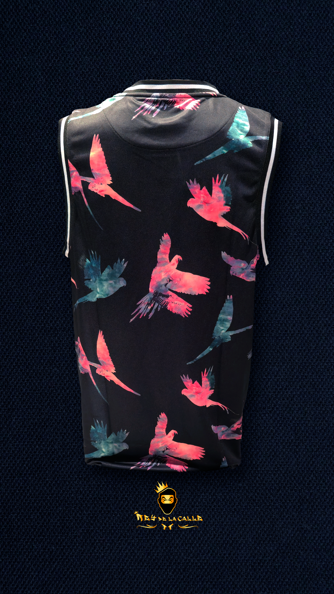 Camiseta Negra Tirantes sin Manga Siksilk Pajaros Rey De La Calle