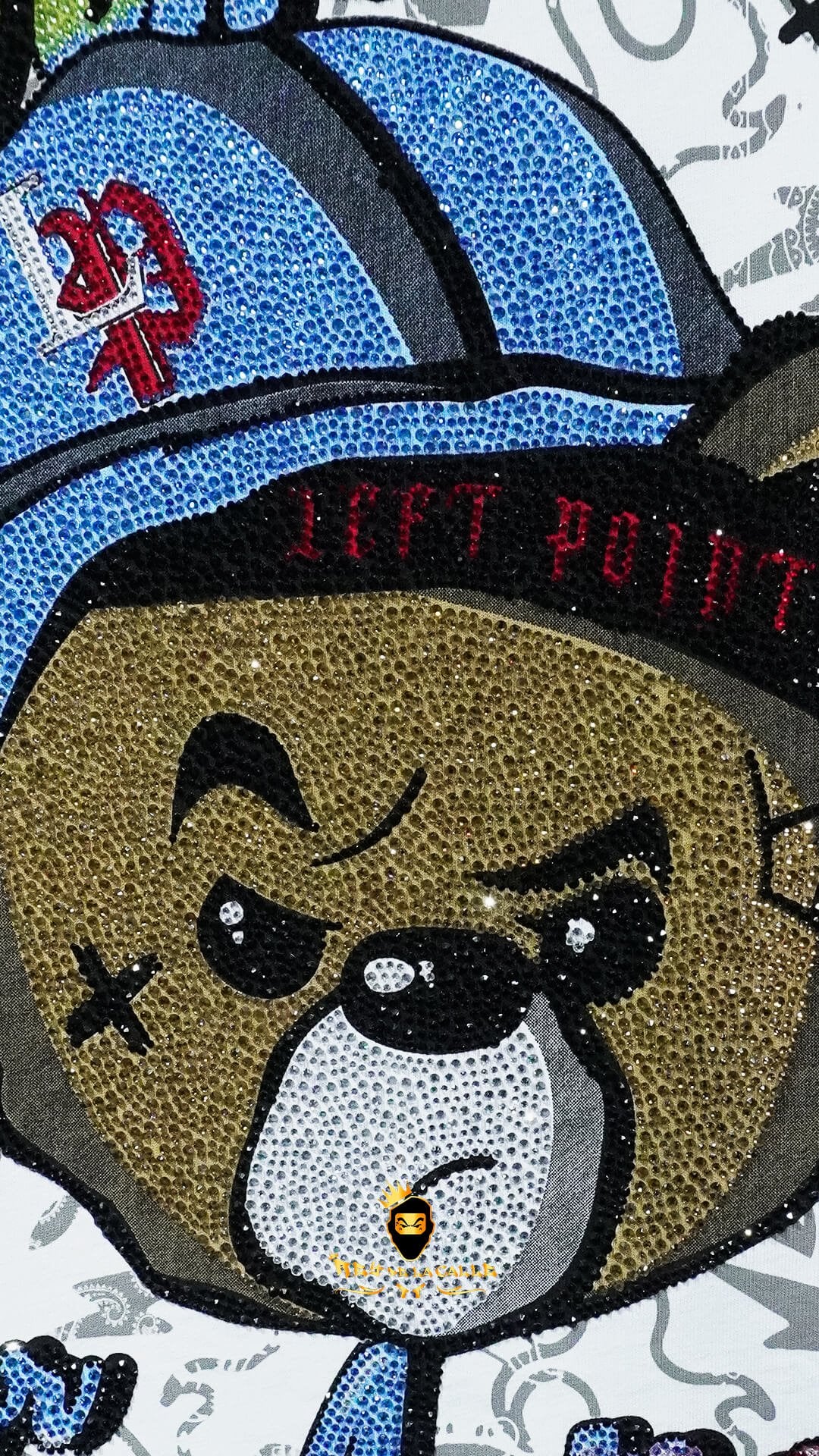 Camiseta Left Point Blanca Pedrería Brillante Time For Action - Rey De La Calle