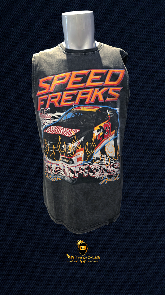 Camiseta Gris Tirantes sin Manga Sinner Sattire Speed Freaks Rey De La Calle