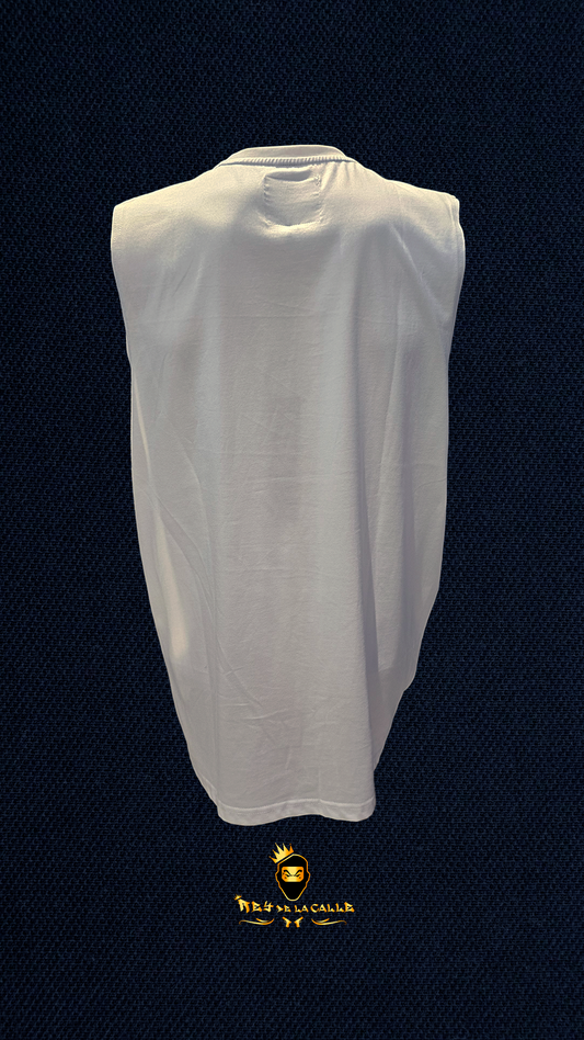 Camiseta Blanca Tirantes sin Manga Sinner Sattire Speedster Rey De La Calle