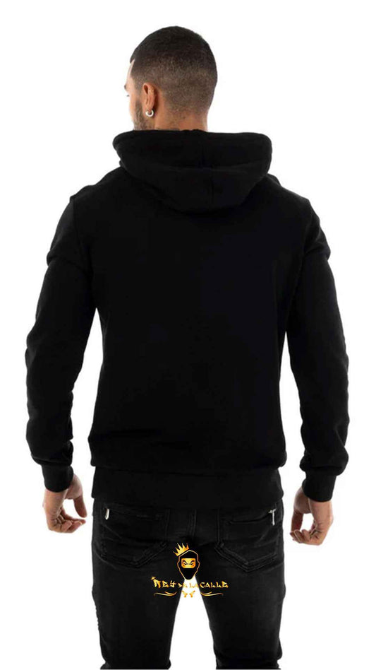 Sudadera Negra George V Paris Oso Bicolor con Capucha – En Oferta