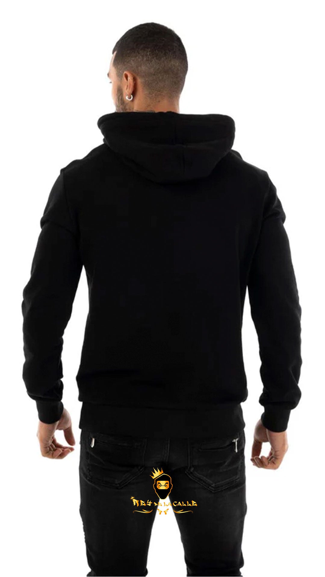 Sudadera Negra George V Paris Oso Bicolor con Capucha – En Oferta