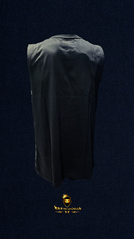 Camiseta Negra Tirantes sin Manga Sinner Sattire Speedster Rey De La Calle