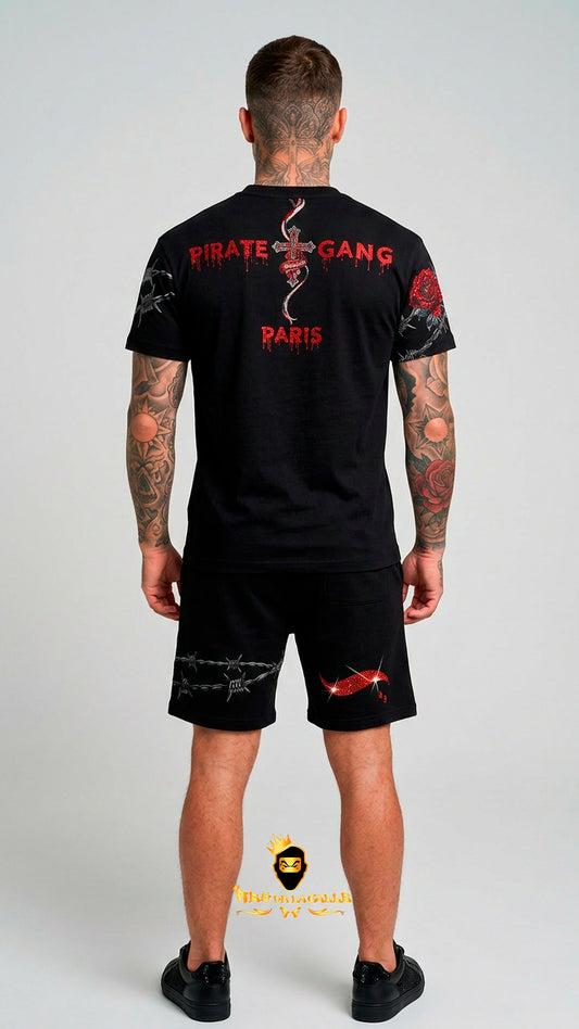 Conjunto de verano Angel Rojo y Negro