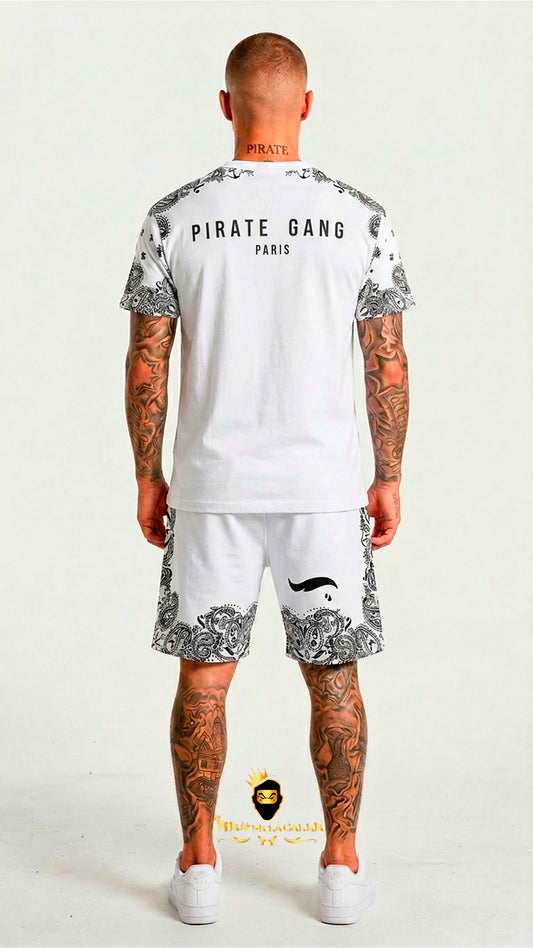 Conjunto de Verano Osito Bandana Blanco