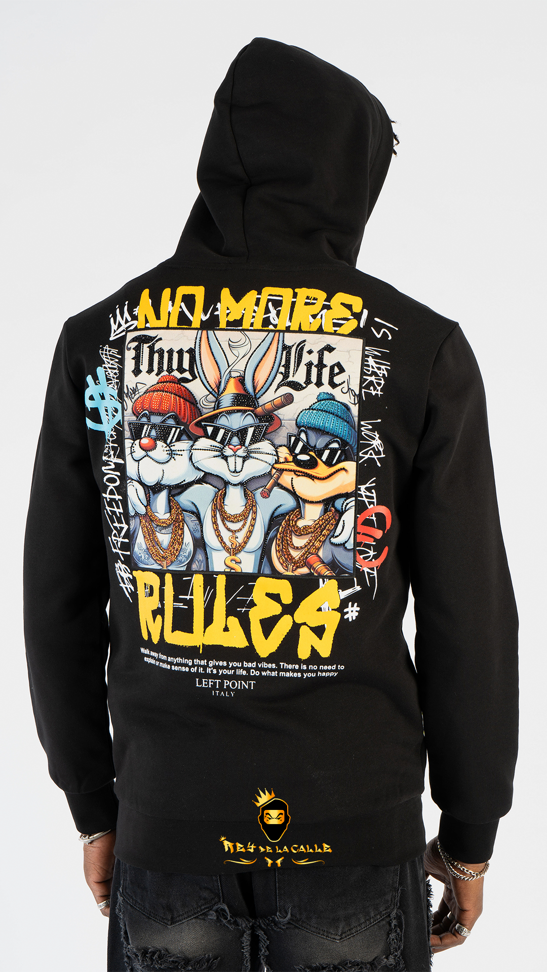 SUDADERA LEFT POINT NO MORE RULES LOONEY TUNES Rey De La Calle