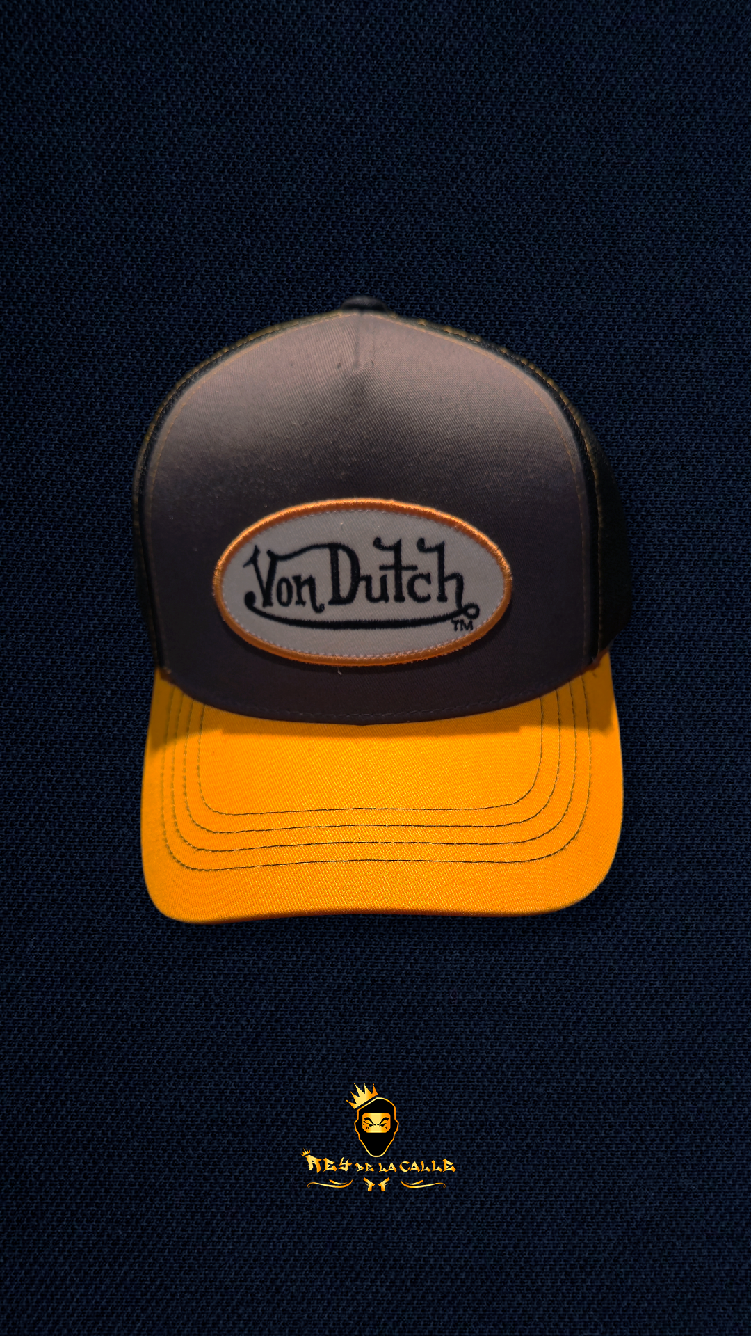 Gorra Negra Von Dutch Logo Amarillo Rey De La Calle