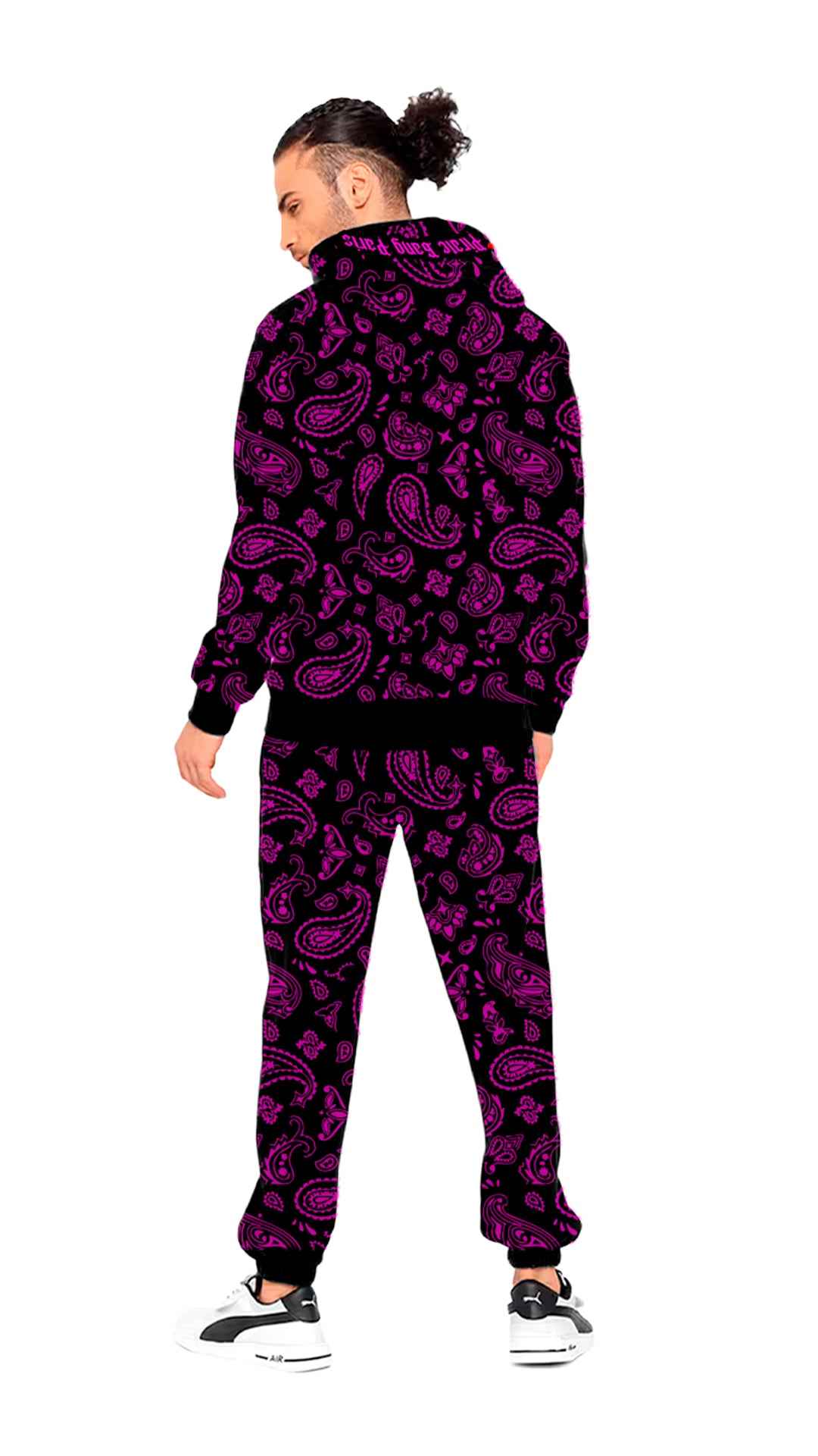 Conjunto Pirate Gang Paris Negro y Fucsia Paisley Bandana Oso Capucha