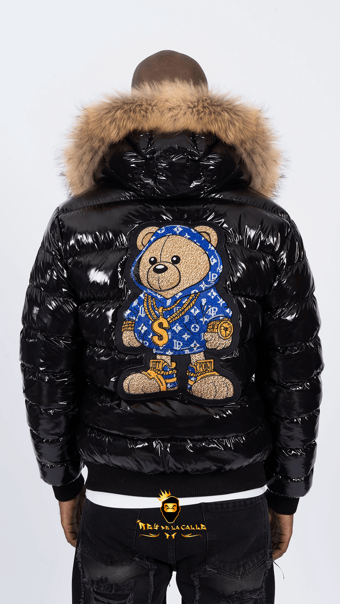Chaqueta Left Point Negra Pedrería Brillante Oso Suéter Azul Mi tienda