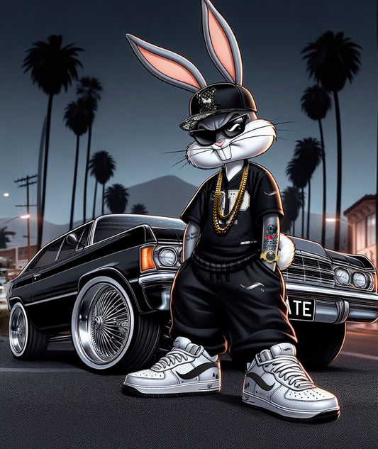 Gorra Pirate Gang Paris Negra Pedrería Brillante Bugs  Bunny - Rey De La Calle