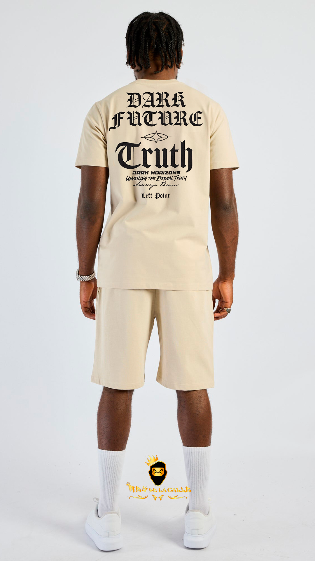 Conjunto Left Point Beige Pedrería Brillante Dobermann - Rey De La Calle