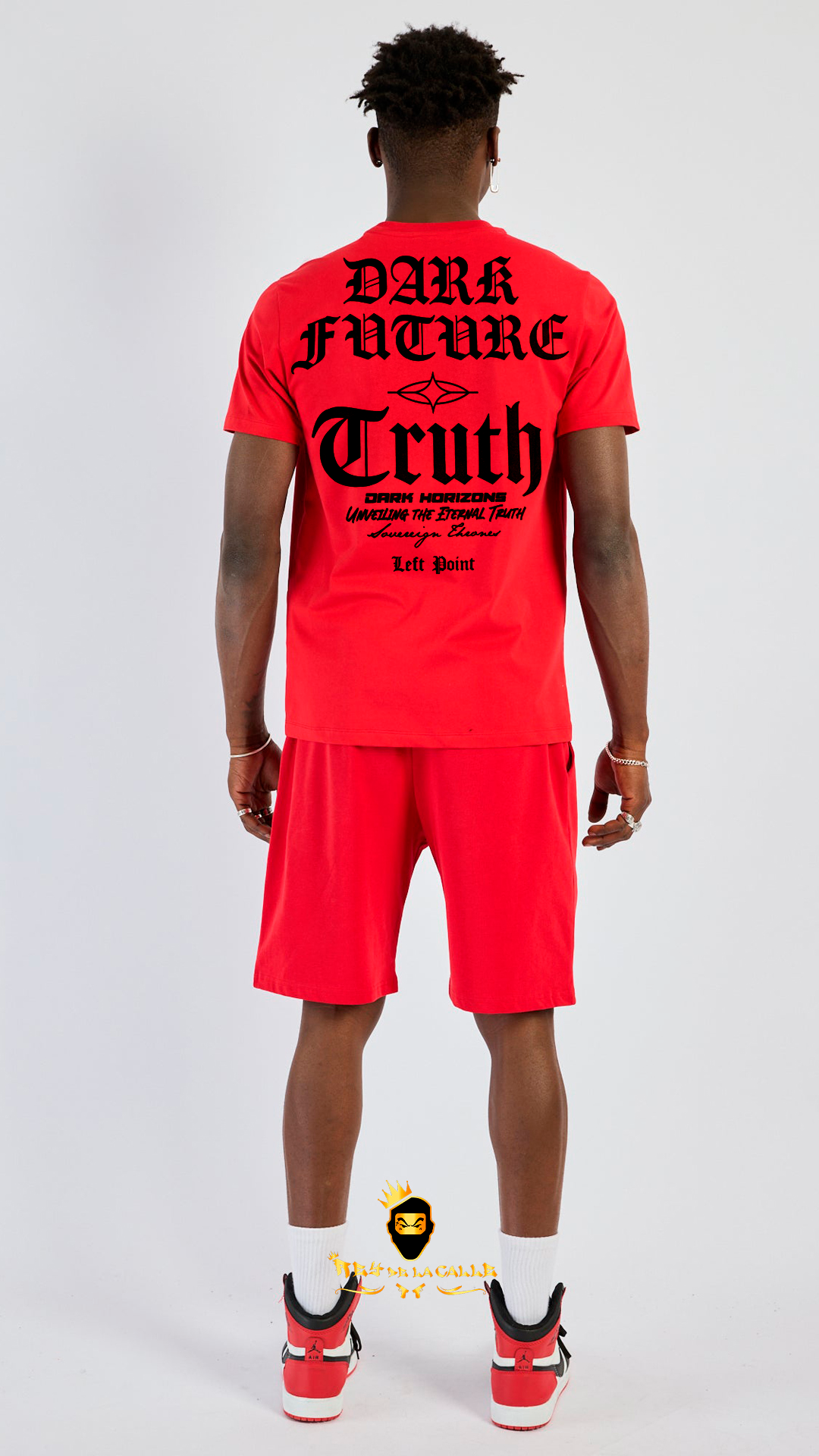 Conjunto Left Point Rojo Pedrería Brillante Dobermann - Rey De La Calle