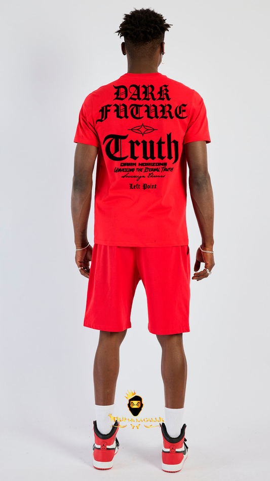 Conjunto Left Point Rojo Pedrería Brillante Dobermann - Rey De La Calle