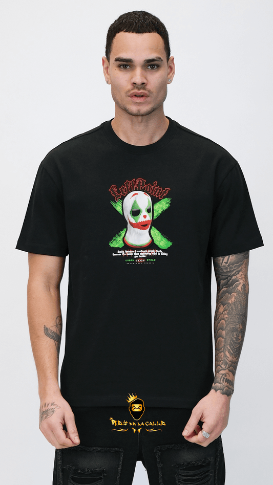 Camiseta Left Point Negra Terciopelo Payaso - Rey De La Calle