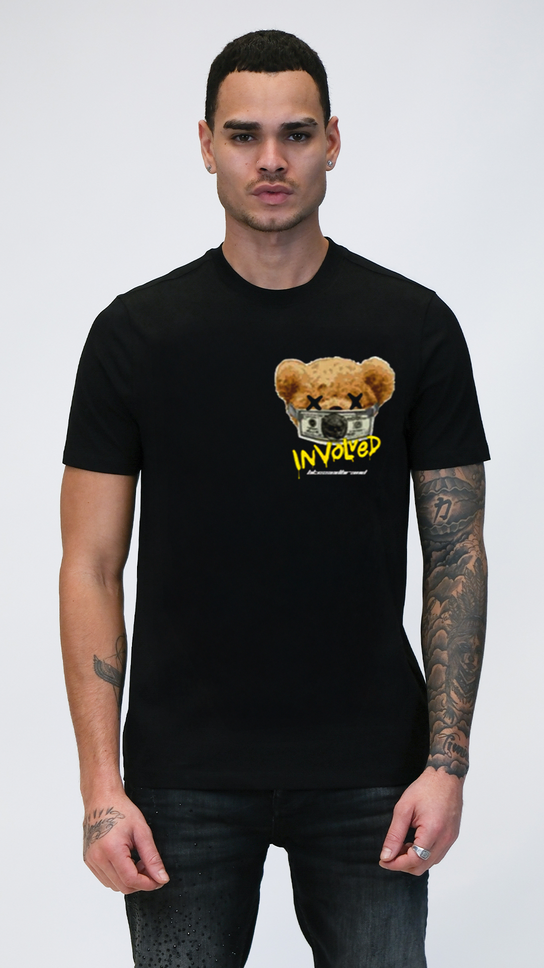 Camiseta OVDS Negra oso Caution Rey De La Calle