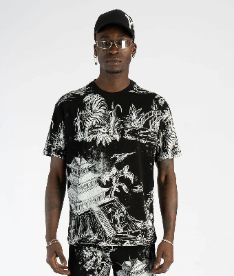 Camiseta Left Point Negro Y Blanco Tigre De  Bengala Mi tienda