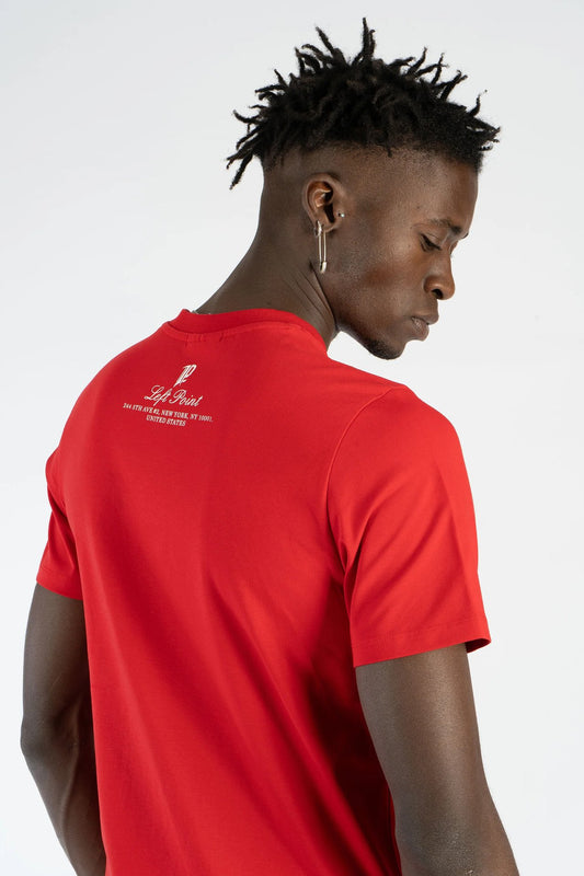 Camiseta Left Point Roja Pedrería Brillante Perro Street - Rey De La Calle