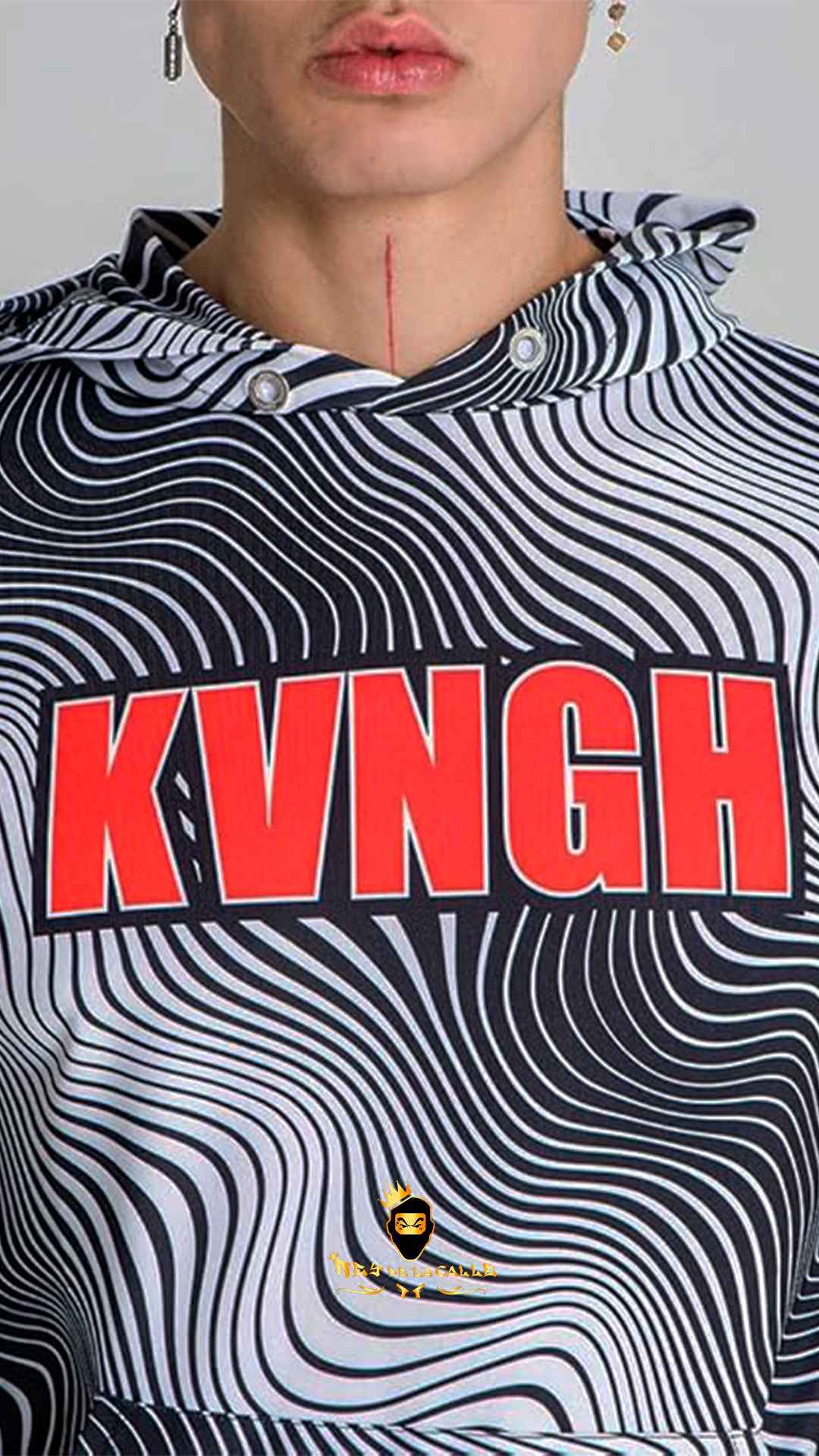 Chándal Blanco y Negro KVNGH Estampado Psicodélico – En Oferta