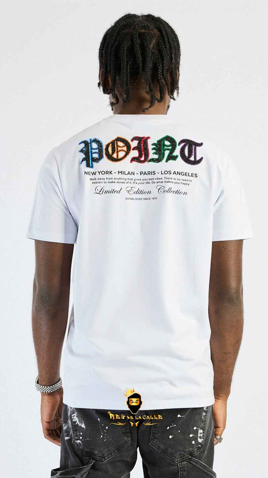 Camiseta Blanca Left Point Calavera Strass
