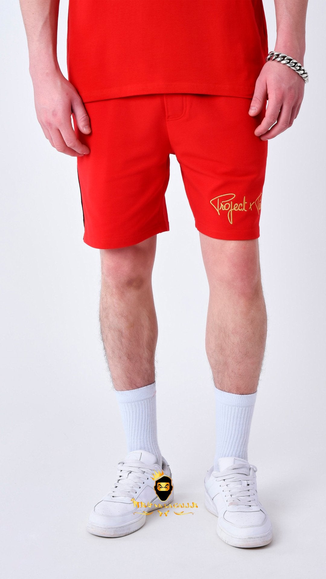 Conjunto, Camiseta O Pantalón Corto Project X París Rojo Letras Doradas - Rey De La Calle