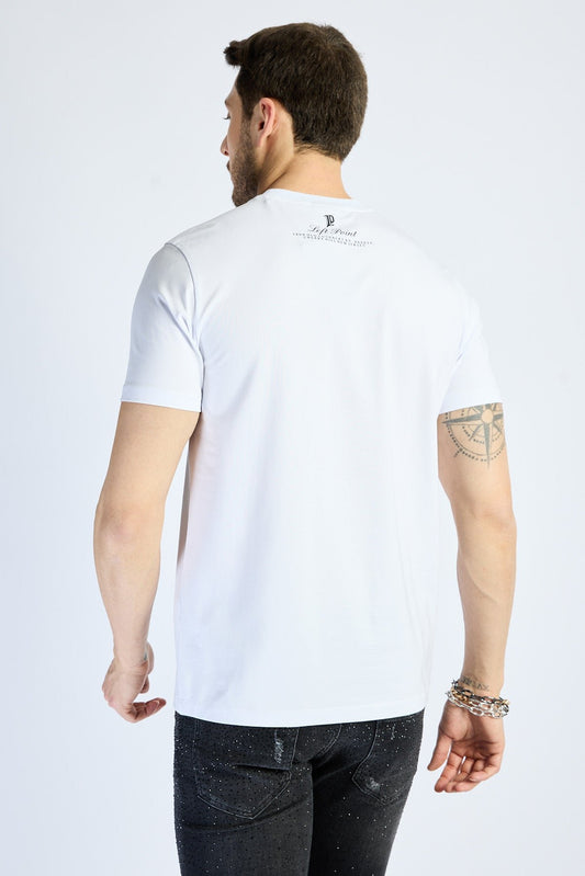 Camiseta Left Point Blanca Pedrería Brillante Conejo 23 - Rey De La Calle