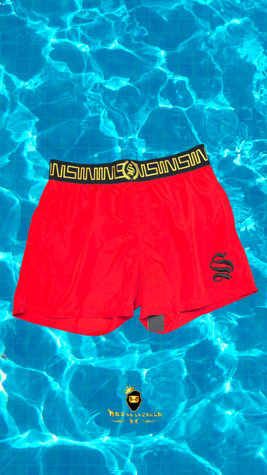 Shorts bañador Siksilk corto Rojo Rey De La Calle