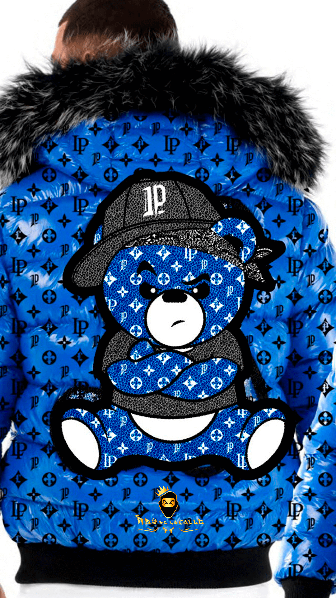 Chaqueta Left Point Azul Pedrería Brillante Oso Azul Gorra Mi tienda