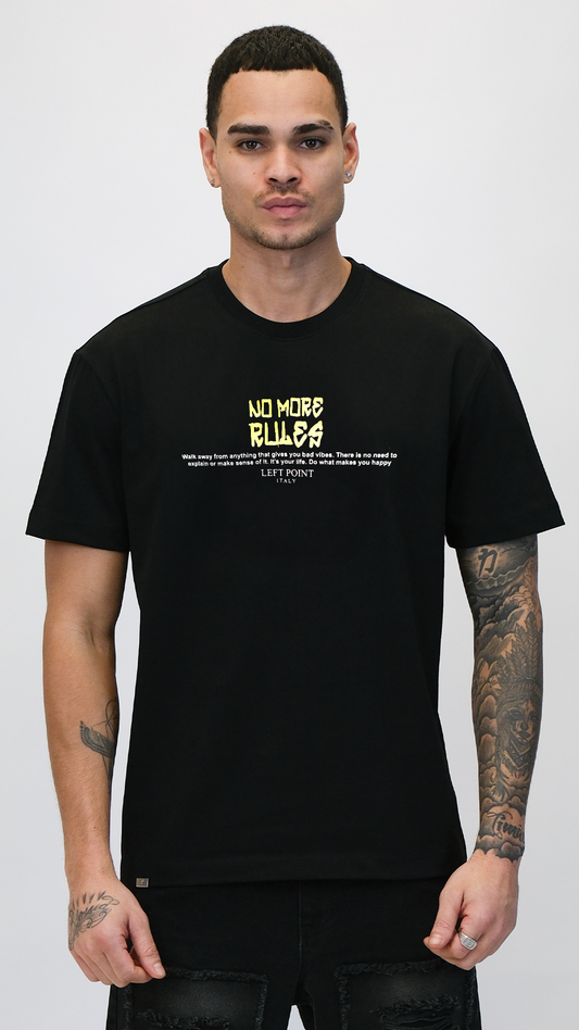 Camiseta Left Point Negra Terciopelo y Pedrería Brillante Bugs y Amigos - Rey De La Calle