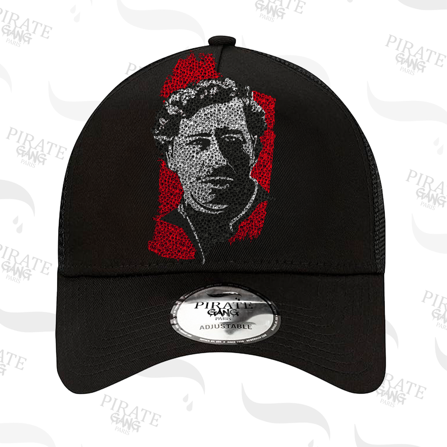 Gorra Pirate Gang Paris Negra Pedreria Brillante El Patrón - Rey De La Calle