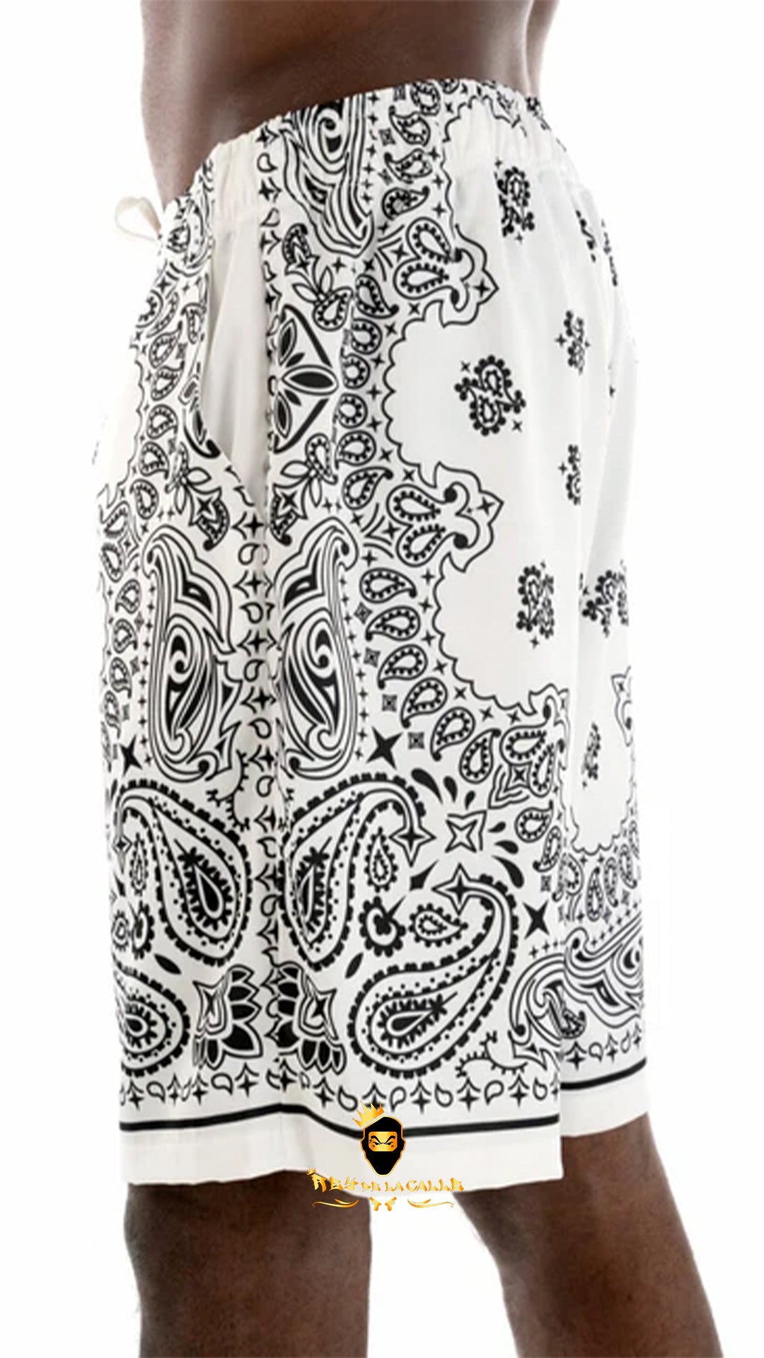 Camisa Satin Avenue George V Paris Blanca y Negra Rey De La Calle