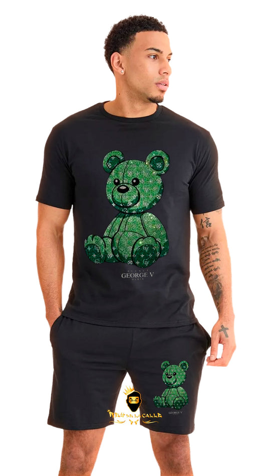 Conjunto Avenue George V Negro Oso Panda Verde Rey De La Calle