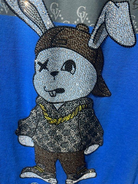 Conjunto Avenue George V Paris Azul Pedrería Brillante Conejo - Rey De La Calle