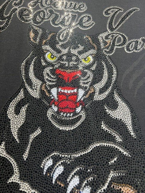 Conjunto Avenue George V Paris Negro Pedrería Brillante Pantera - Rey De La Calle