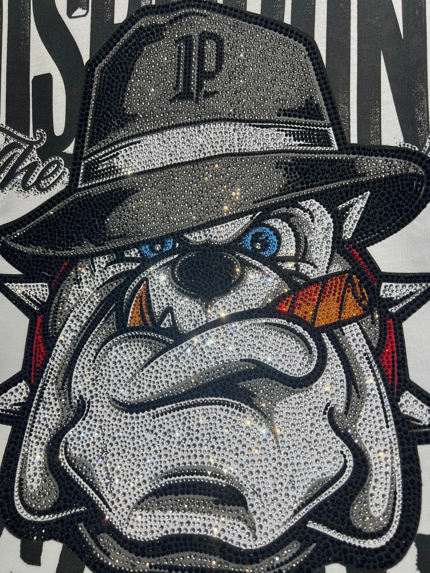 Conjunto Left Point Blanco Pedrería Brillante Bulldog - Rey De La Calle