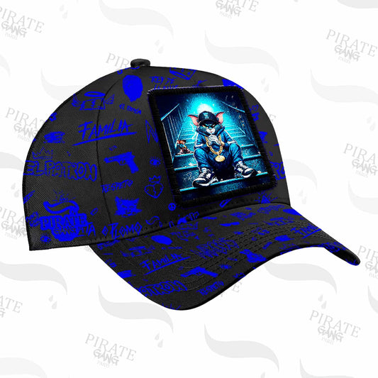 Gorra Pirate Gang Paris Azul Pedreria Brillante Gato Tom - Rey De La Calle