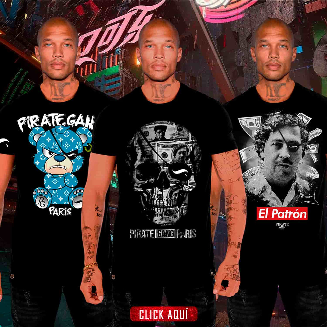 Camisetas Slim Fit Con Pedrería