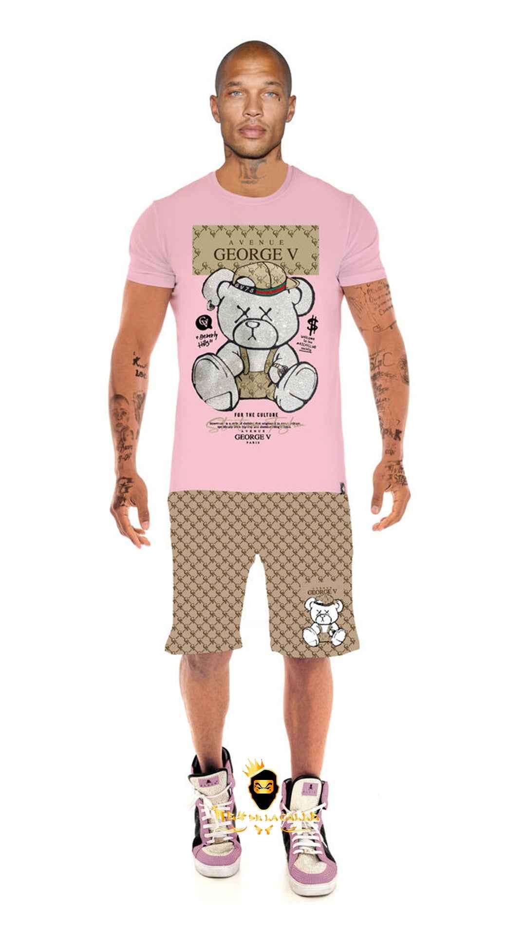 Conjunto Camiseta Rosa - Oso Ojos Cosidos – George V Paris