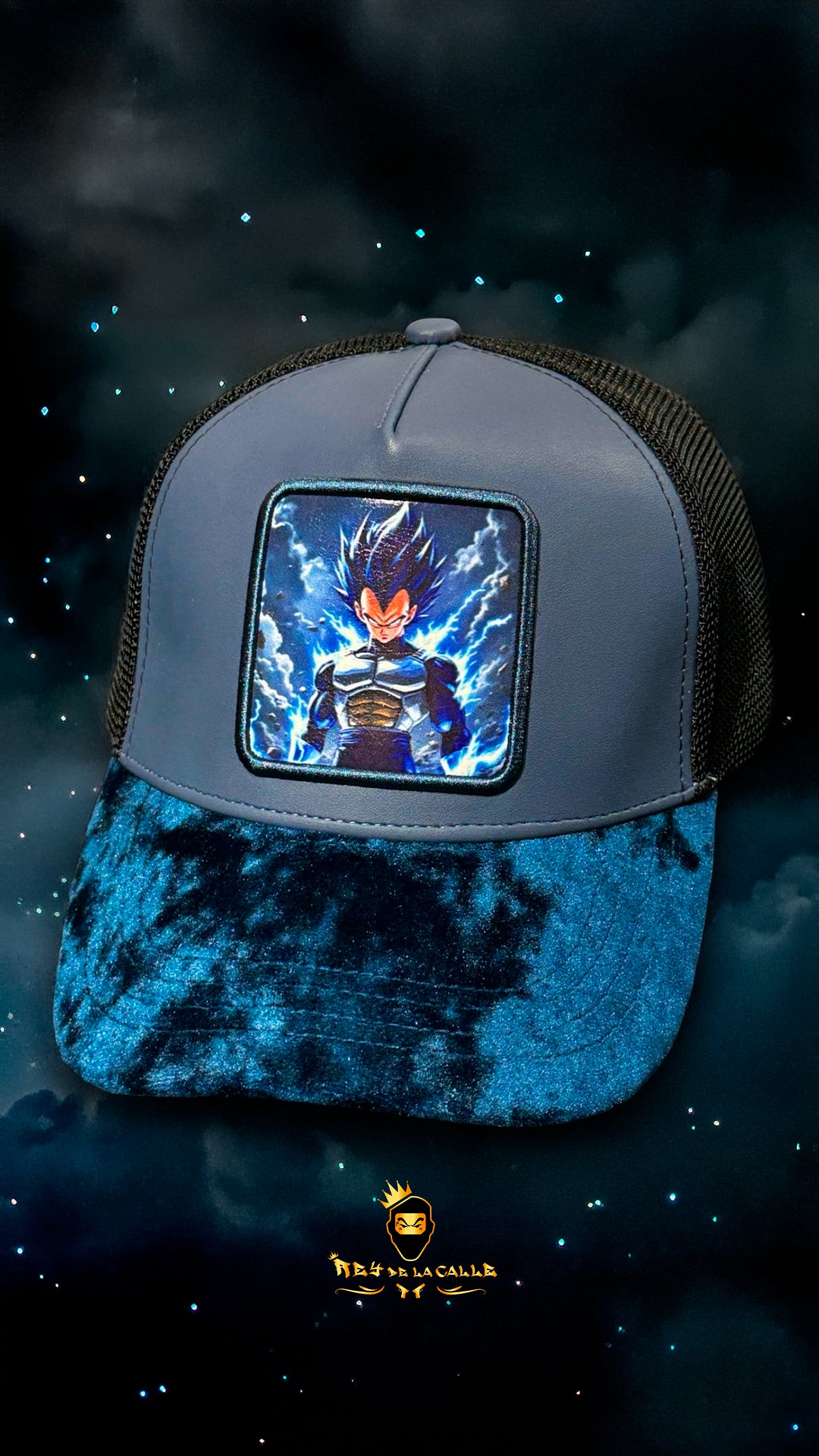 Gorra Black Angel Visera Terciopelo Goku - Rey De La Calle