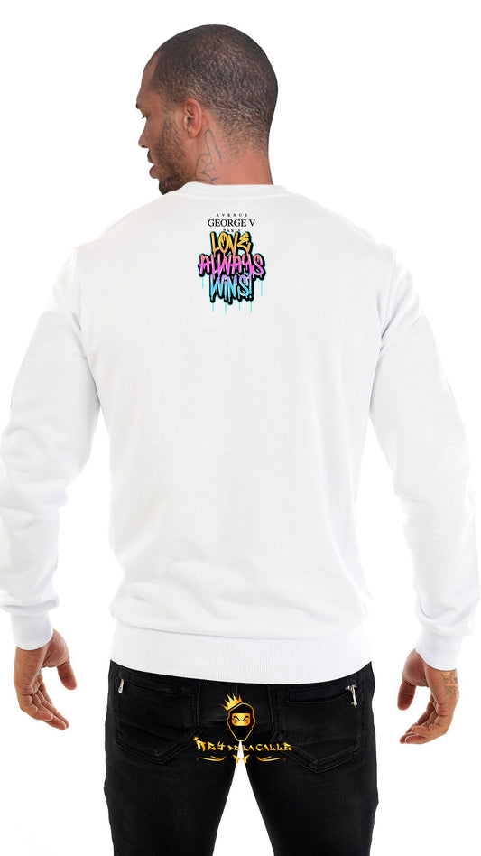 SUDADERA AVENUE GEORGE V PARIS LOVE ALWAYS WINS NEGRA Rey De La Calle