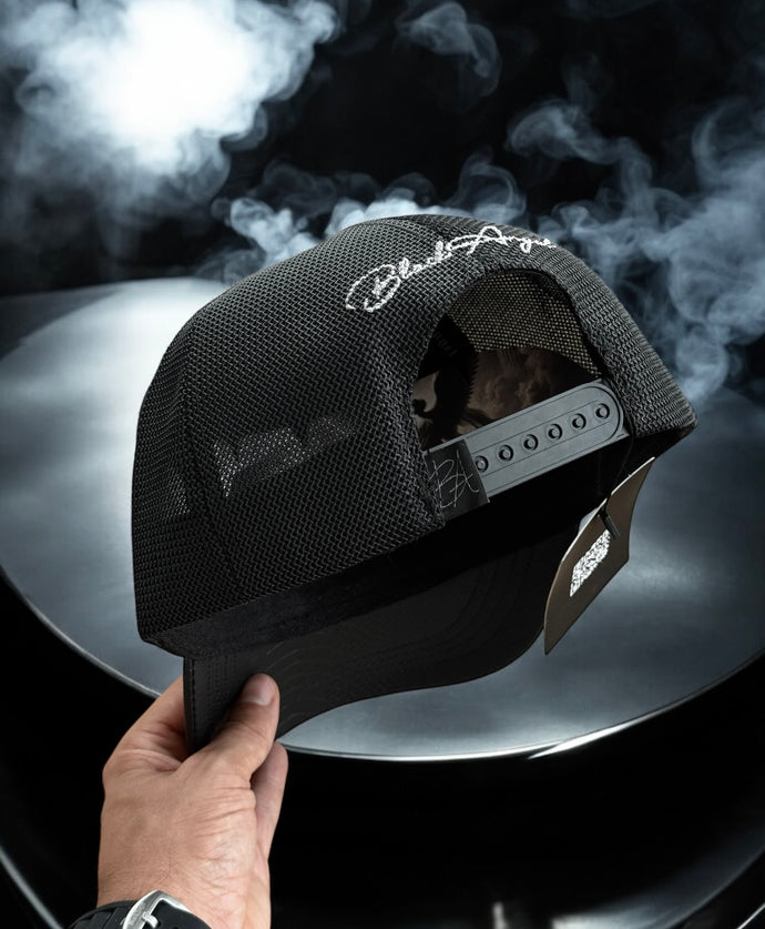 Gorra Black Angel Negra  Frontal Cuero Serpiente - Rey De La Calle