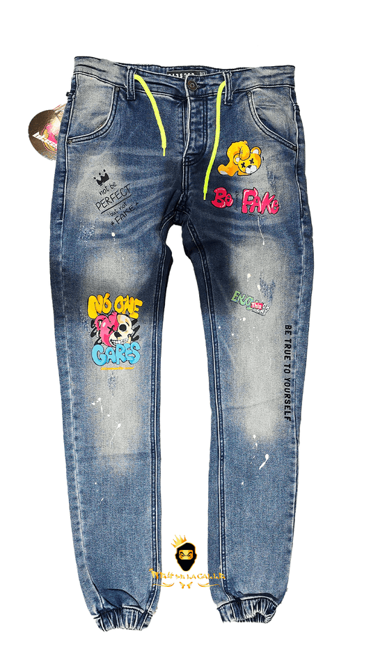 Vaquero Azul Marca ICON Tipo Jogger B-Fake - Rey De La Calle