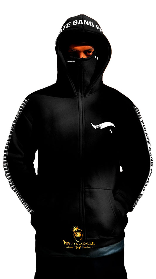CONJUNTO PIRATE GANG PÀRIS CON HOODIE BALACLAVA, COLOR NEGRO Rey De La Calle