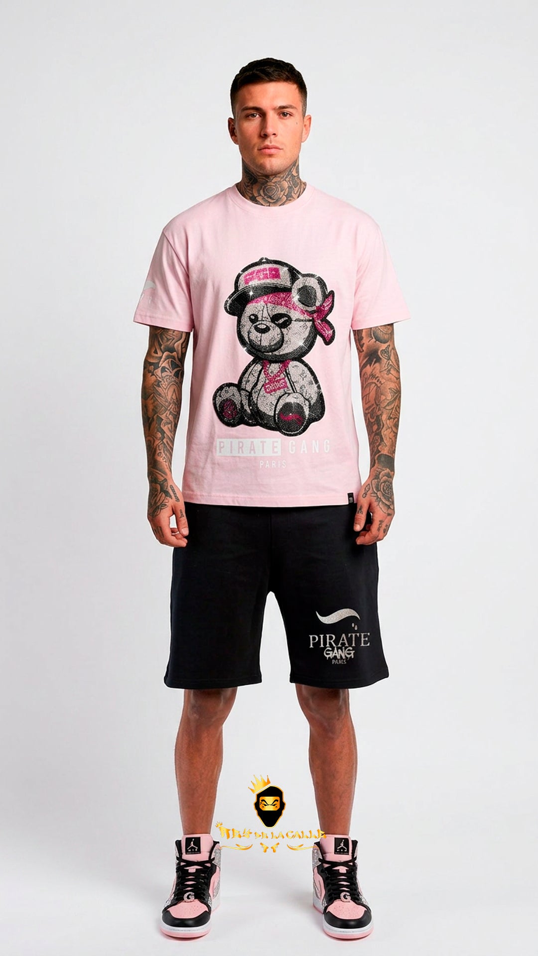 Conjunto de Verano  Pirate Gang París Osito Rosa Oversize | Streetwear
