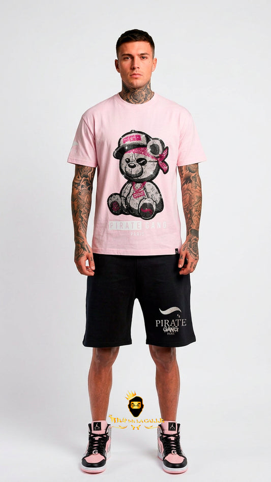 Conjunto de Verano  Pirate Gang París Osito Rosa Oversize | Streetwear