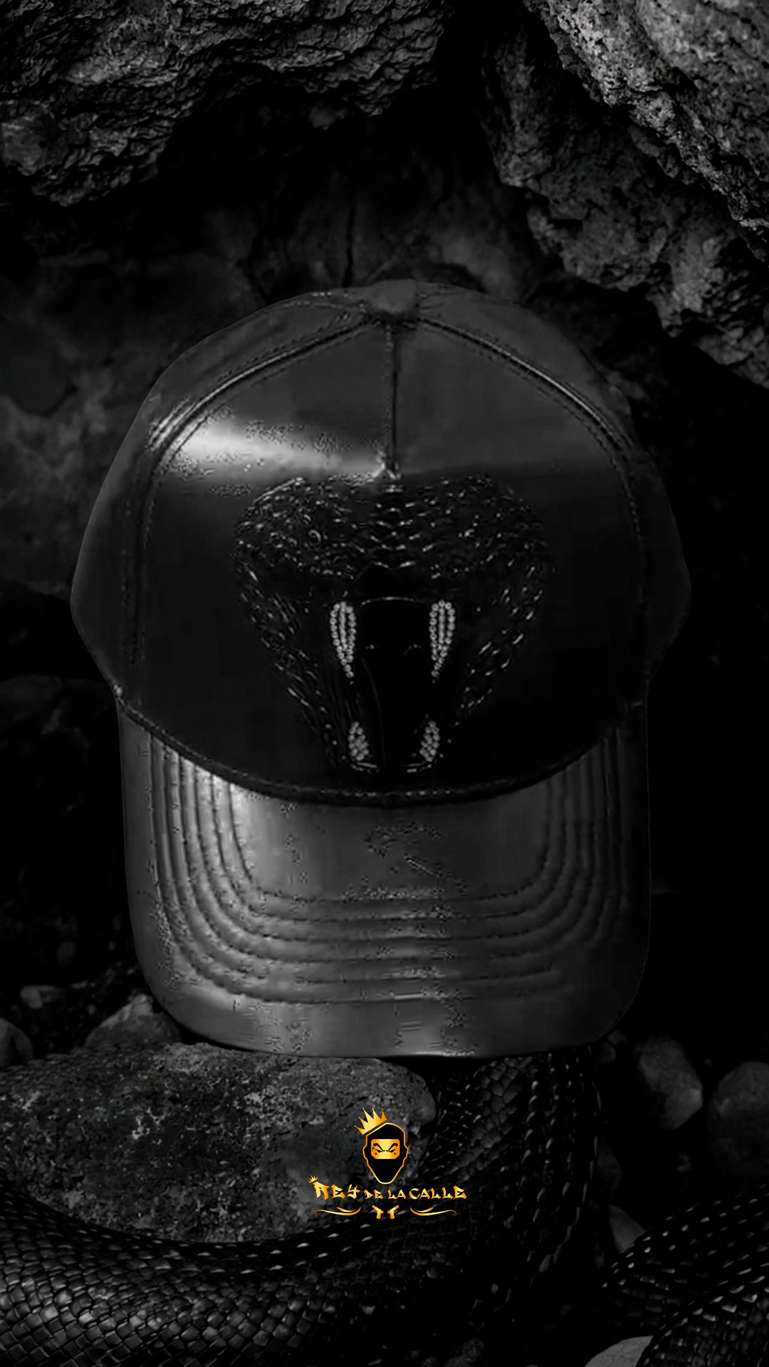 Gorra Black Angel Negra Cuero Cobra - Rey De La Calle